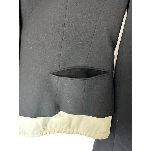 Rene Lezard Blazer XS Black‎ White Tuxedo Office Work Career Dressy Business - Picture 6 of 13